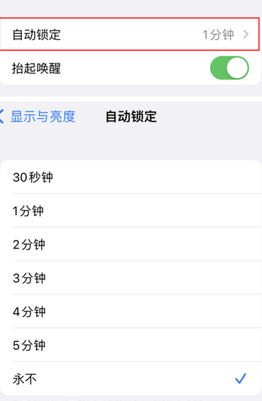 正镶白苹果换屏维修分享无法调整iPhone自动锁屏的时间怎么办